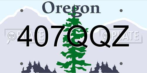 407QQZ Oregon License Plate