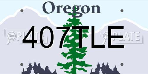 407TLE Oregon License Plate