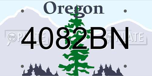 4082BN Oregon License Plate