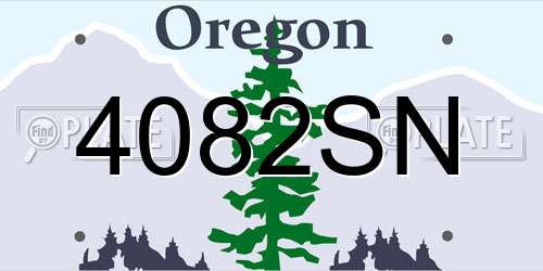4082SN Oregon License Plate