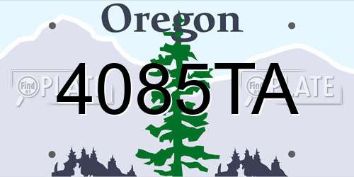 4085TA Oregon License Plate