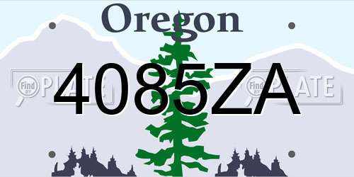 4085ZA Oregon License Plate