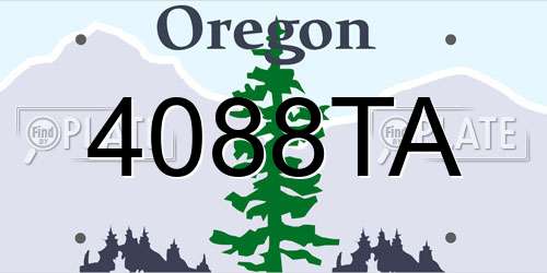 4088TA Oregon License Plate
