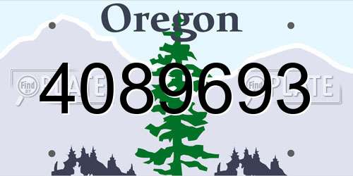 4089693 Oregon License Plate