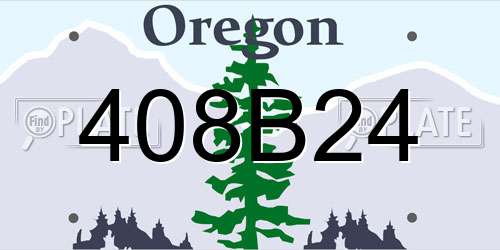 408B24 Oregon License Plate