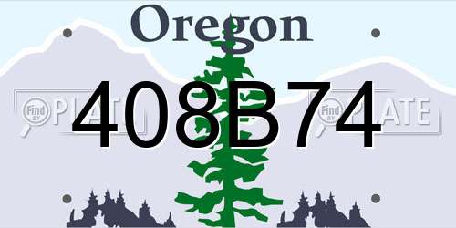 408B74 Oregon License Plate