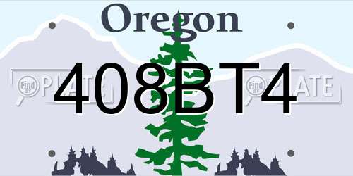 408BT4 Oregon License Plate