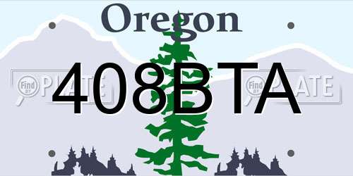 408BTA Oregon License Plate