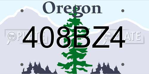 408BZ4 Oregon License Plate