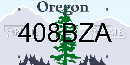 408BZA Oregon License Plate