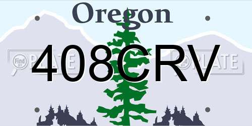 408CRV Oregon License Plate