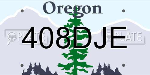 408DJE Oregon License Plate
