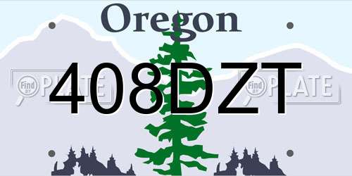 408DZT Oregon License Plate