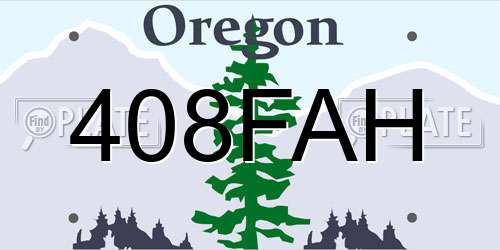 408FAH Oregon License Plate