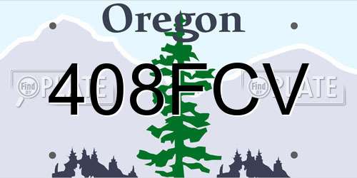 408FCV Oregon License Plate
