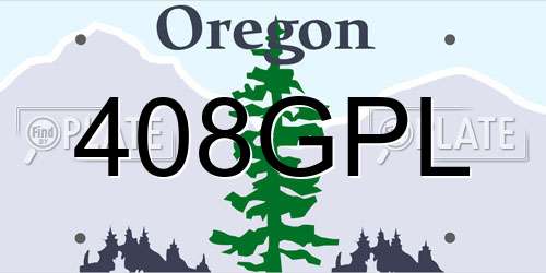 408GPL Oregon License Plate