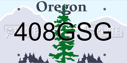 408GSG Oregon License Plate