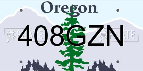 408GZN Oregon License Plate