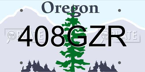 408GZR Oregon License Plate