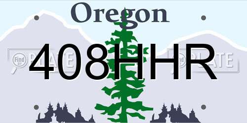 408HHR Oregon License Plate