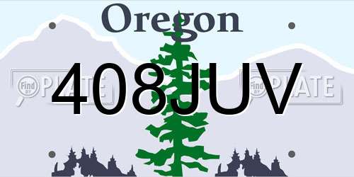 408JUV Oregon License Plate