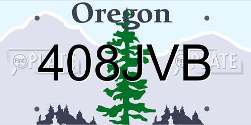 408JVB Oregon License Plate