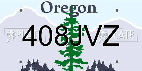 408JVZ Oregon License Plate