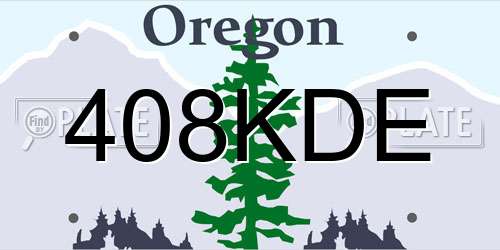 408KDE Oregon License Plate