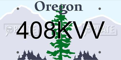 408KVV Oregon License Plate