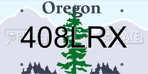 408LRX Oregon License Plate