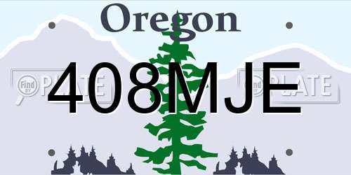 408MJE Oregon License Plate