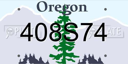 408S74 Oregon License Plate