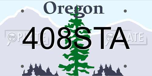 408STA Oregon License Plate