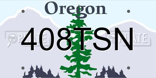 408TSN Oregon License Plate