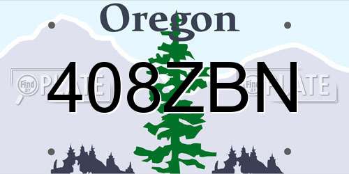 408ZBN Oregon License Plate