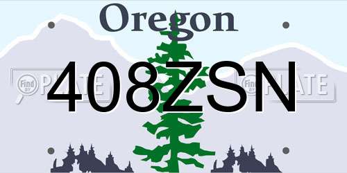 408ZSN Oregon License Plate
