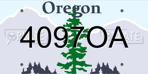 4097OA Oregon License Plate