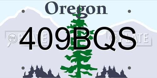 409BQS Oregon License Plate