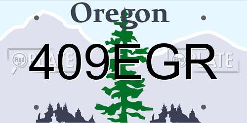 409EGR Oregon License Plate