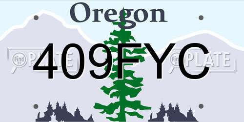 409FYC Oregon License Plate