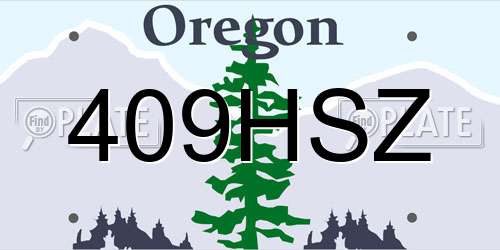 409HSZ Oregon License Plate