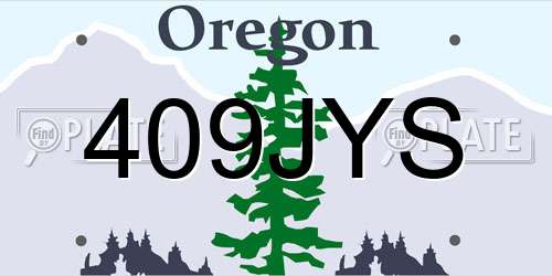 409JYS Oregon License Plate