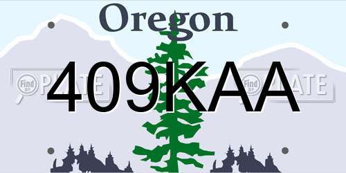 409KAA Oregon License Plate