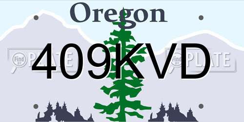 409KVD Oregon License Plate