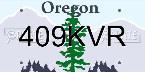 409KVR Oregon License Plate