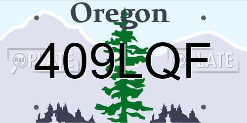 409LQF Oregon License Plate