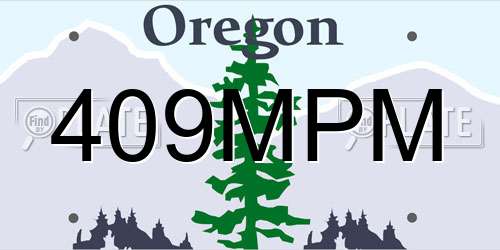 409MPM Oregon License Plate