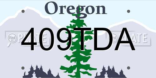409TDA Oregon License Plate