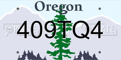 409TQ4 Oregon License Plate
