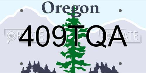 409TQA Oregon License Plate